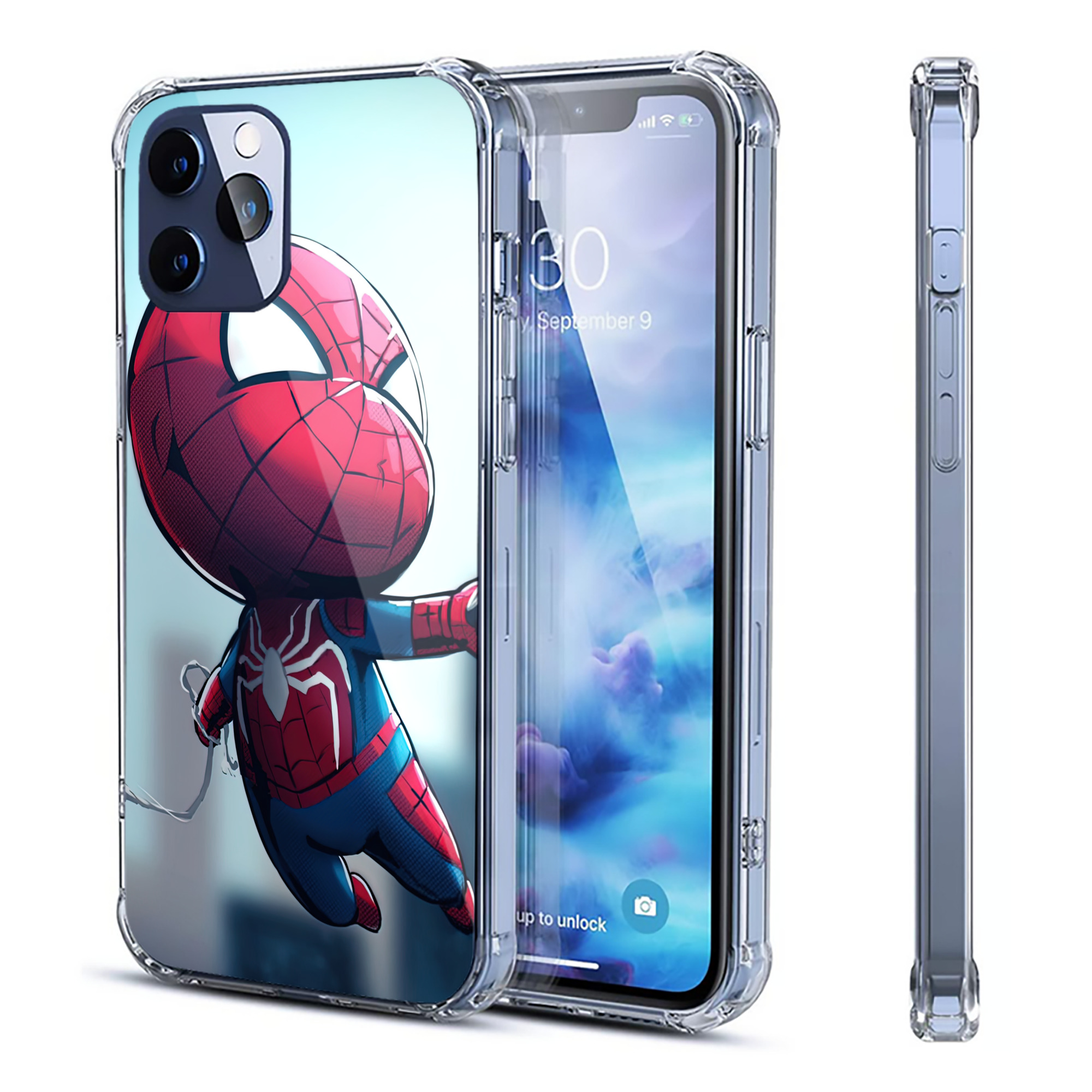 （画像用） Spider Man スパイダーマン 【iPhone 12シリーズ対応】透明スマホケース（クリアソフトケース）